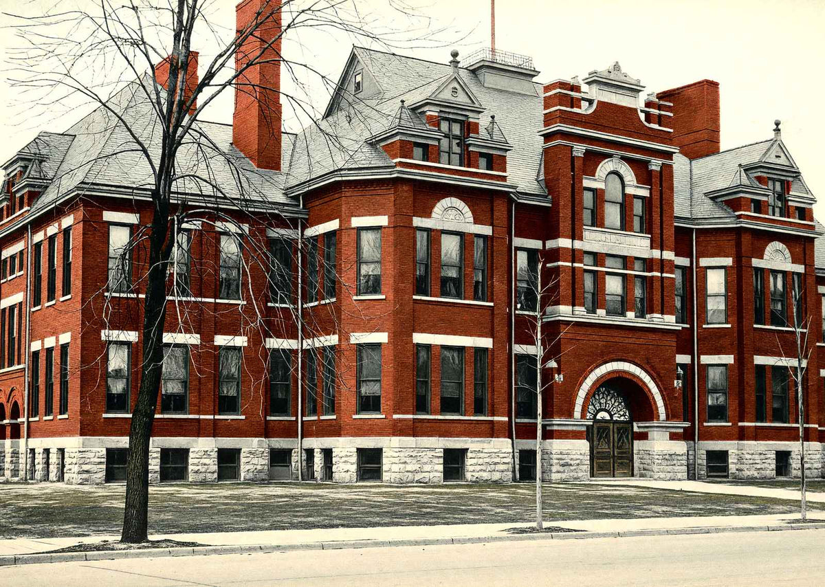 High School Findlay Ohio in 1906 Vintage Print (7 Sizes) - Reproduction