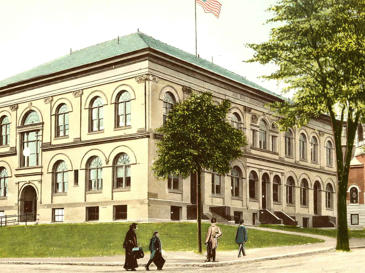 High School, Northampton, Massachusetts in 1907 Vintage Print (7 Sizes)