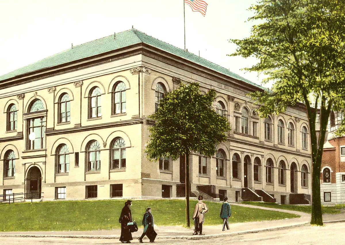 High School, Northampton, Massachusetts in 1907 Vintage Print (7 Sizes)