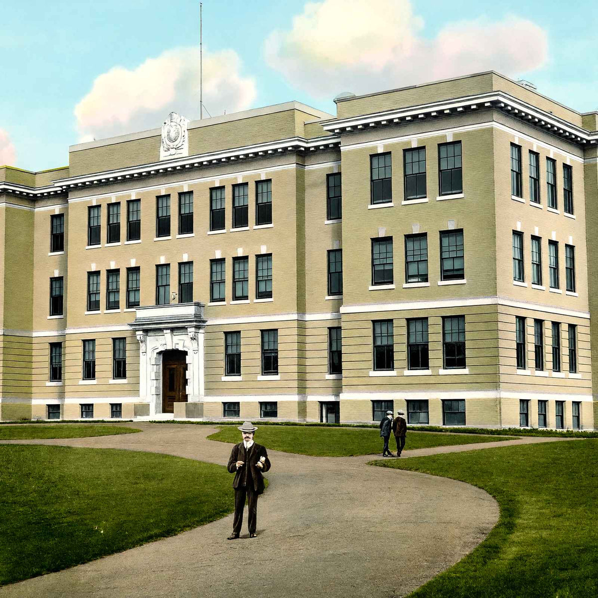 High School, Woburn, Massachusetts in 1909 Vintage Print (7 Sizes)