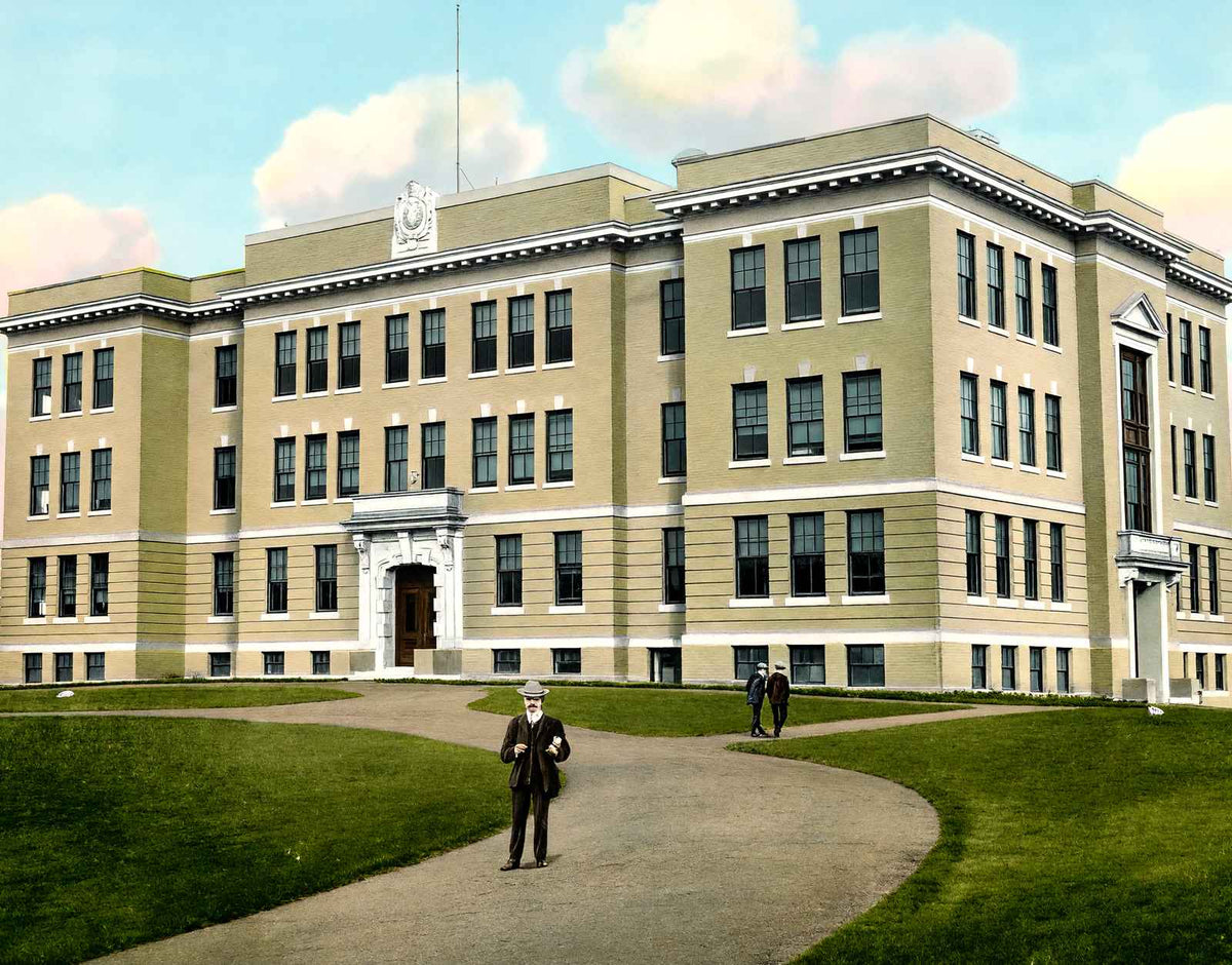 High School, Woburn, Massachusetts in 1909 Vintage Print (7 Sizes)