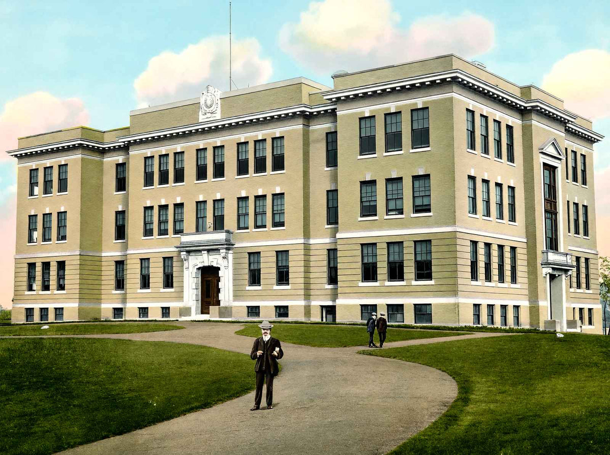 High School, Woburn, Massachusetts in 1909 Vintage Print (7 Sizes)