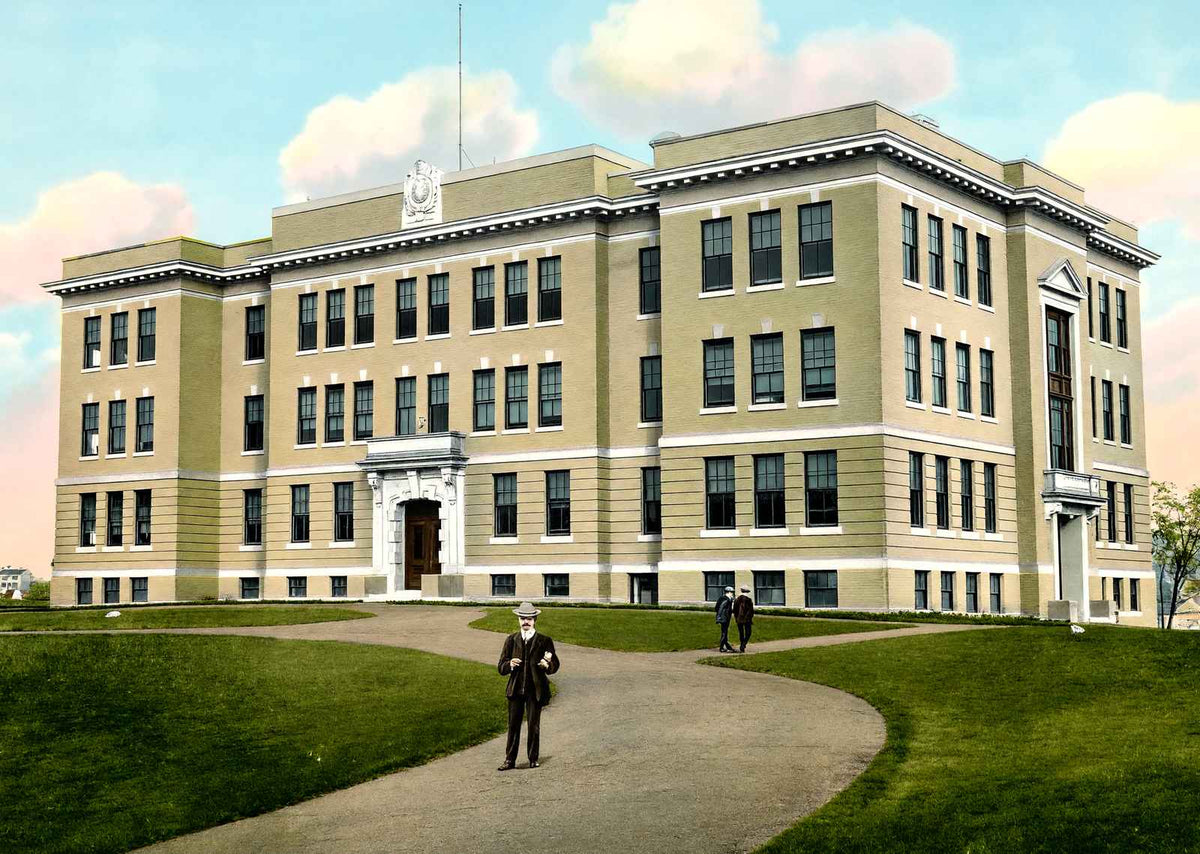 High School, Woburn, Massachusetts in 1909 Vintage Print (7 Sizes)