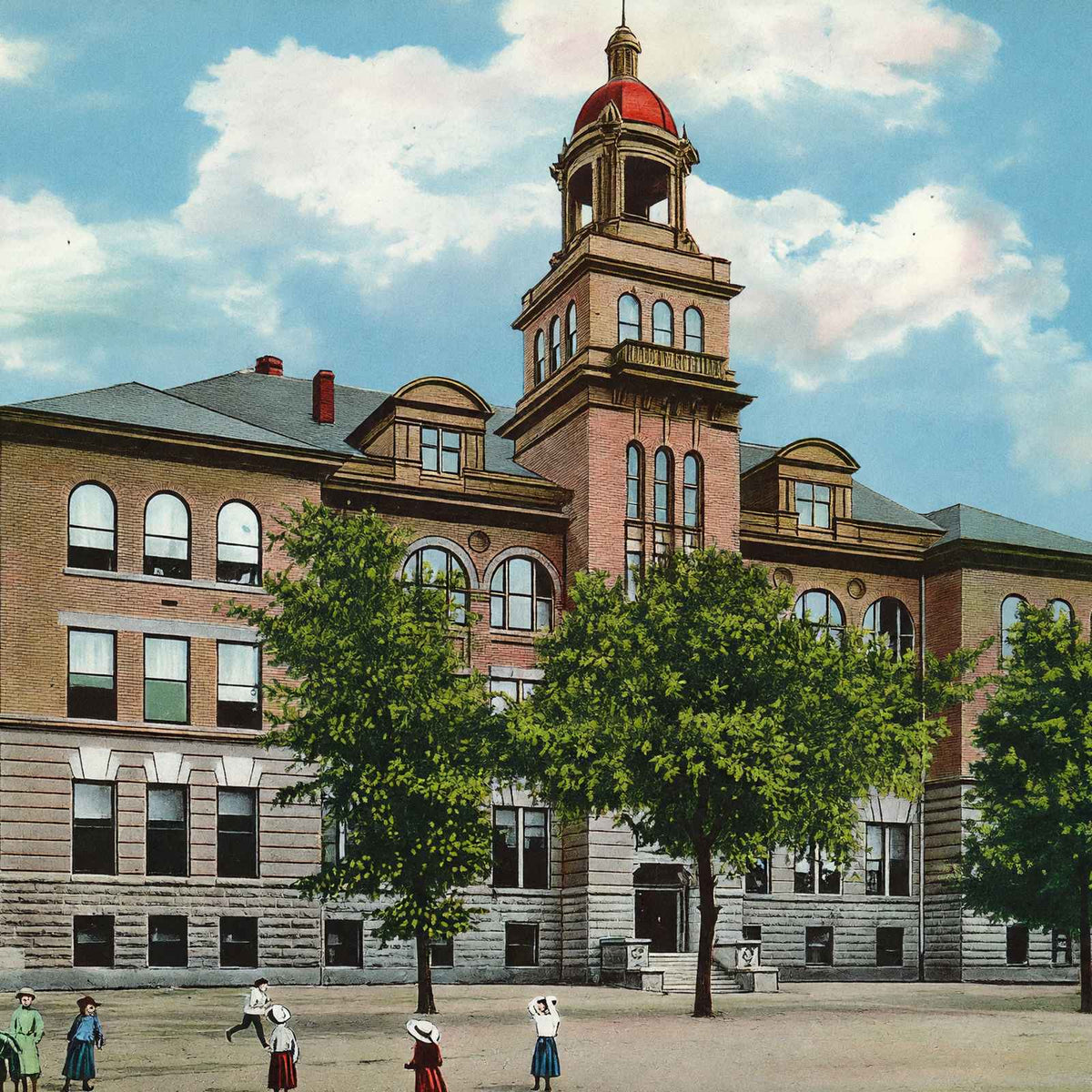 High School Paducah KY in 1906 Vintage Print (7 Sizes) - Enhanced