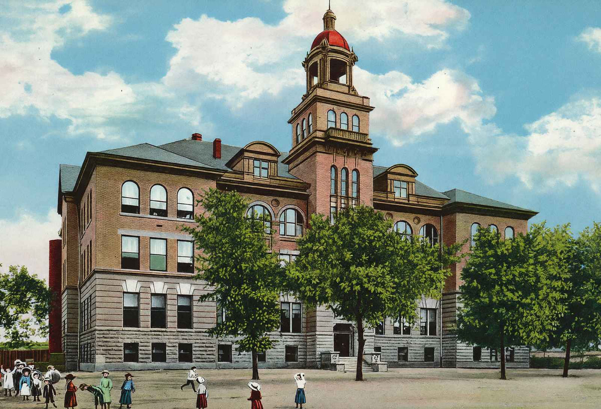 High School Paducah KY in 1906 Vintage Print (7 Sizes) - Enhanced