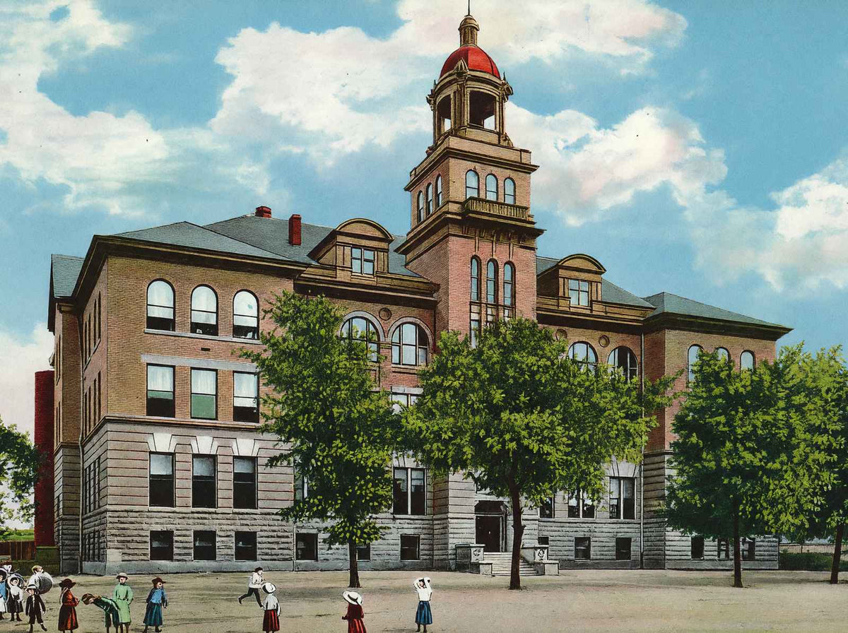 High School Paducah KY in 1906 Vintage Print (7 Sizes) - Enhanced