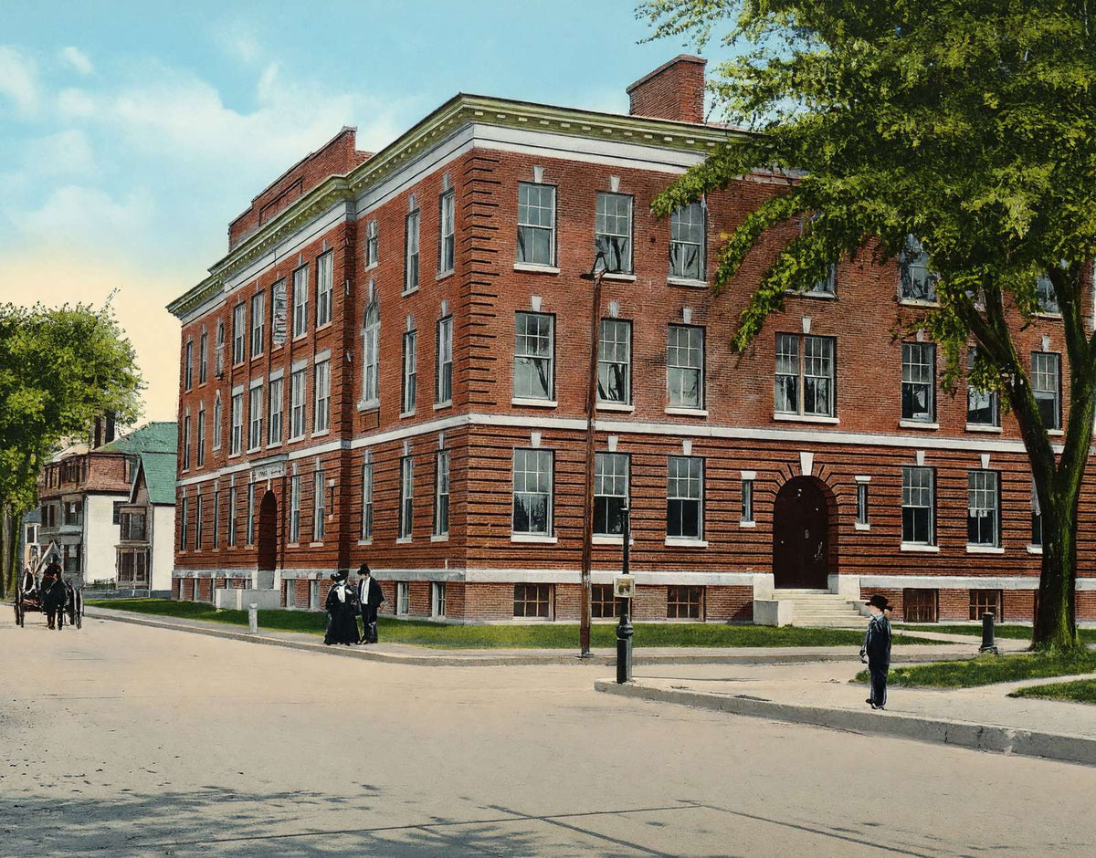 High School Nashua NH in 1906 Vintage Print (7 Sizes) - Acid Free