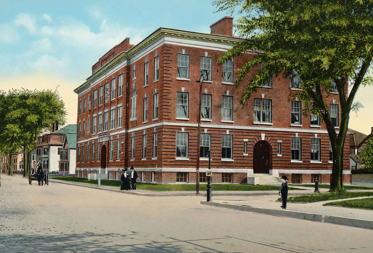 High School Nashua NH in 1906 Vintage Print (7 Sizes) - Acid Free