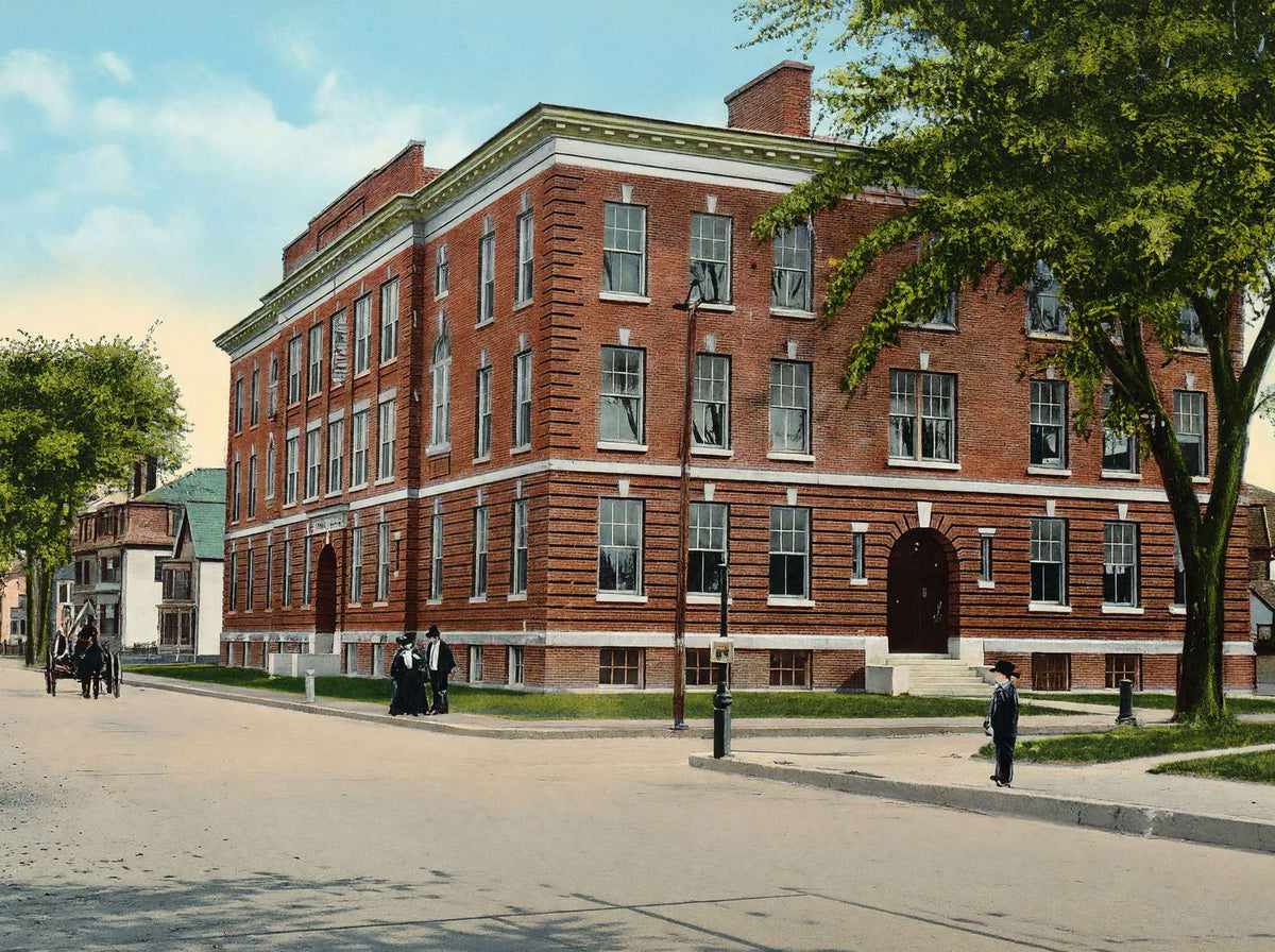 High School Nashua NH in 1906 Vintage Print (7 Sizes) - Acid Free