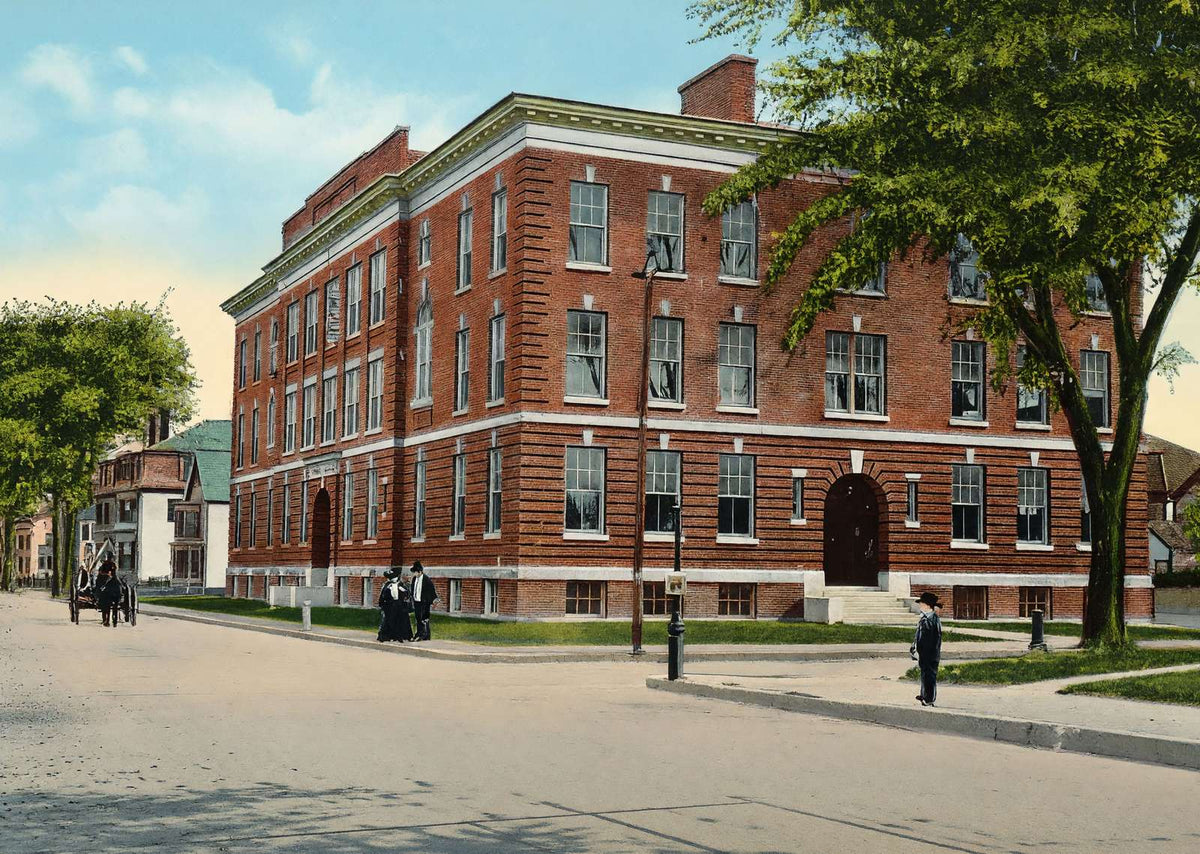 High School Nashua NH in 1906 Vintage Print (7 Sizes) - Acid Free
