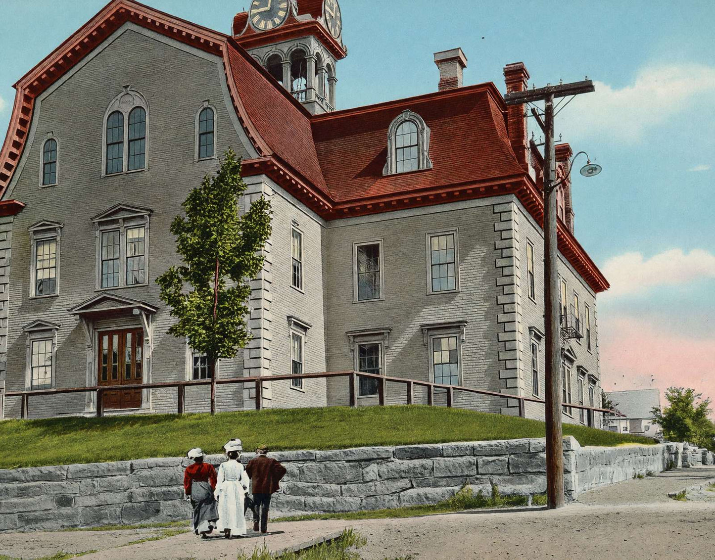 High School Littleton NH in 1907 Vintage Print (7 Sizes) - Premium Print