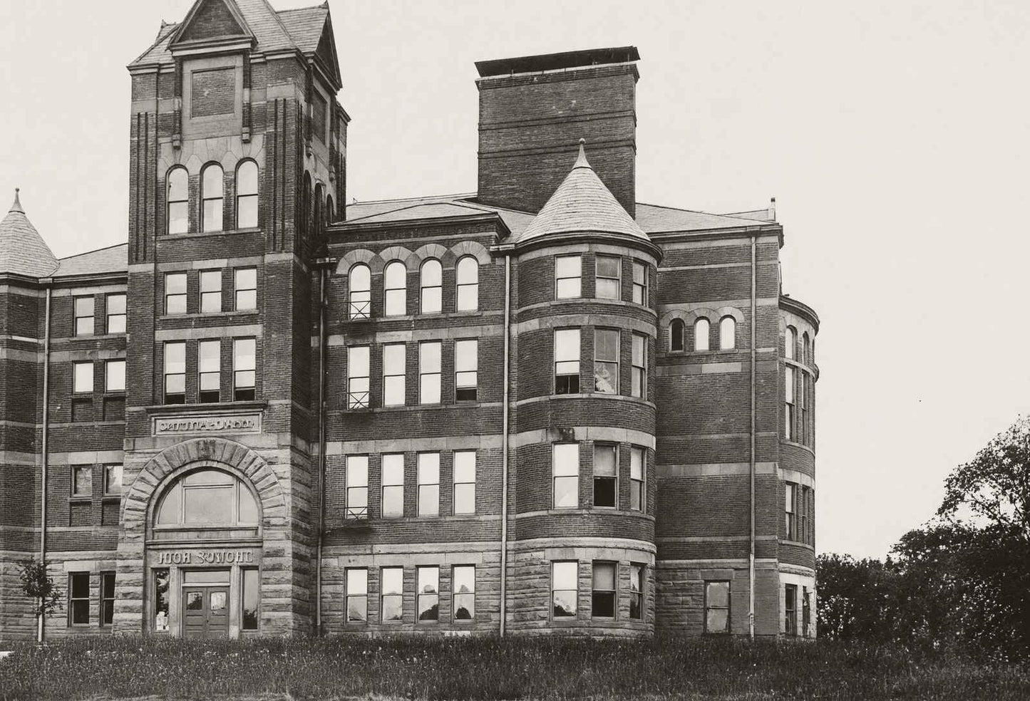 High School Marshalltown Iowa in 1905 Vintage Photo Print (7 Sizes) - Retouched