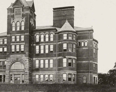 High School in Marshalltown in 1905 vintage photo print