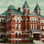 High School Houston in 1906 Vintage Print (7 Sizes) - Restored