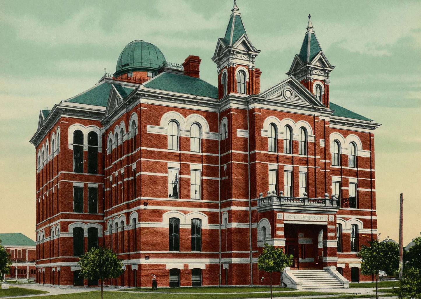 High School Houston in 1906 Vintage Print (7 Sizes) - Restored