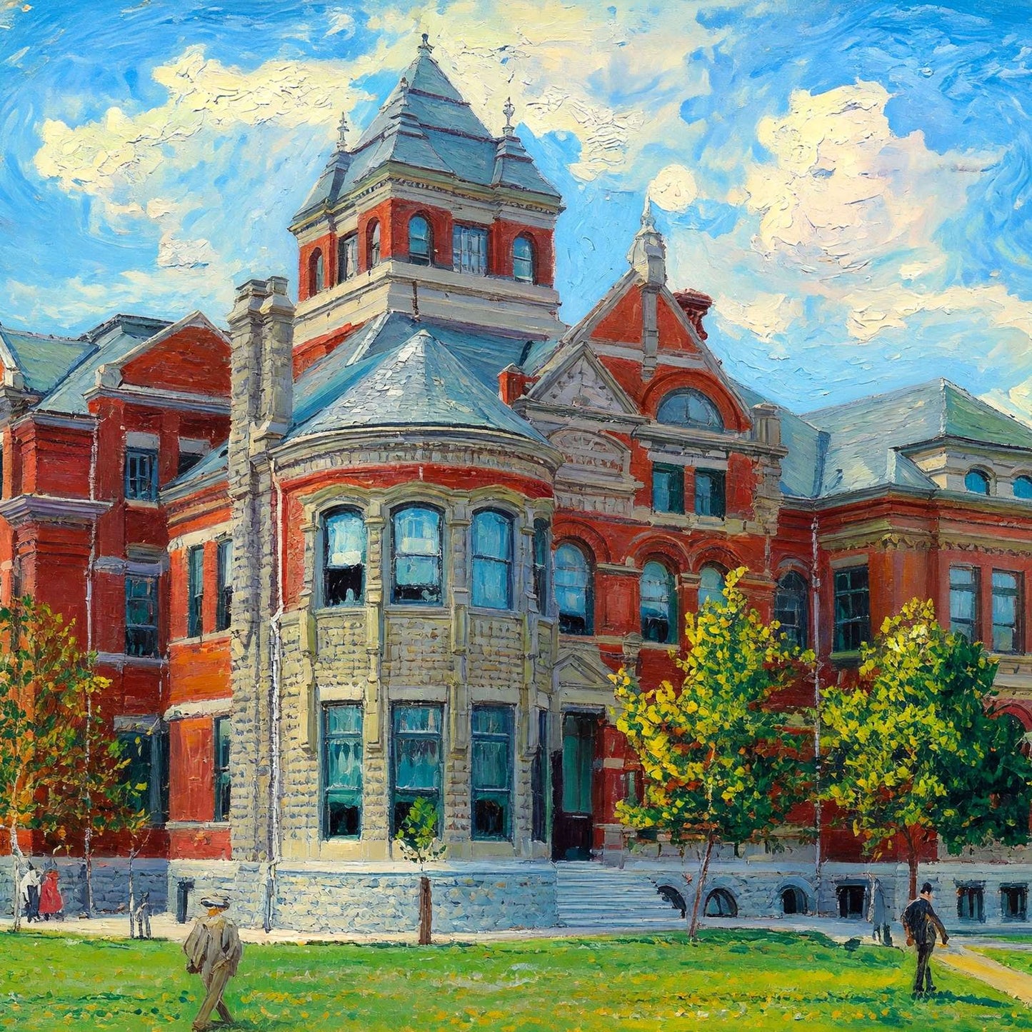 High School Fort Worth in 1906 Art Print (7 Sizes) - Premium Print