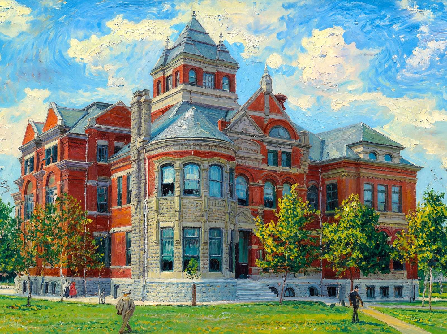 High School Fort Worth in 1906 Art Print (7 Sizes) - Premium Print