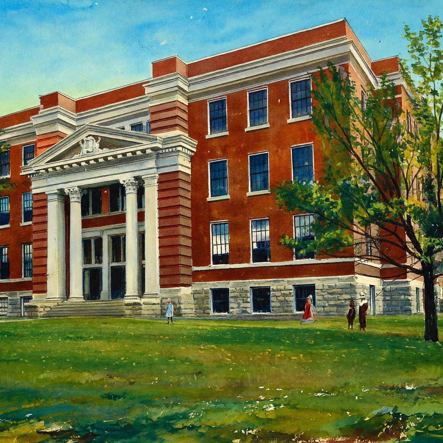 High School Building Little Rock AR Art Print (7 Sizes) - Acid Free