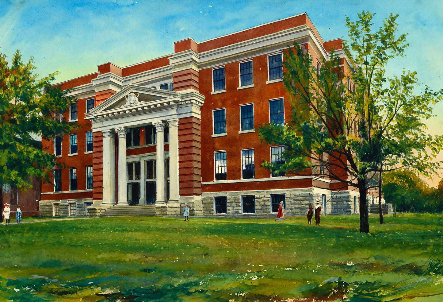 High School Building Little Rock AR Art Print (7 Sizes) - Acid Free