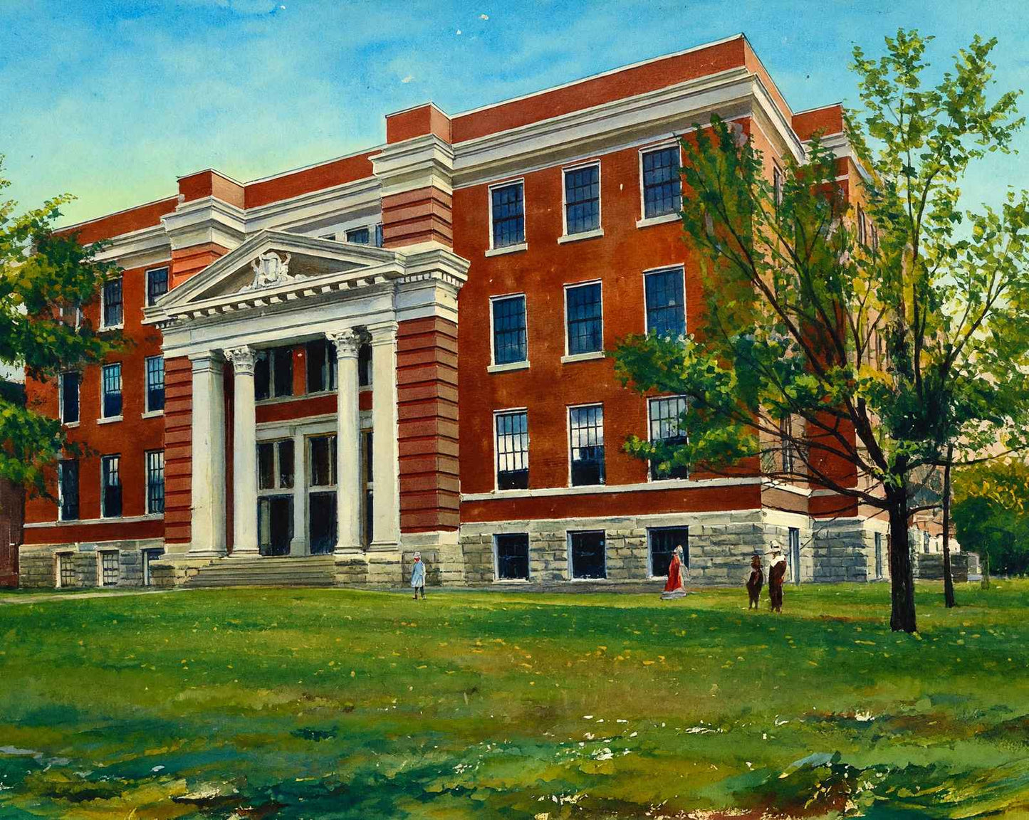 High School Building in Little Rock art print