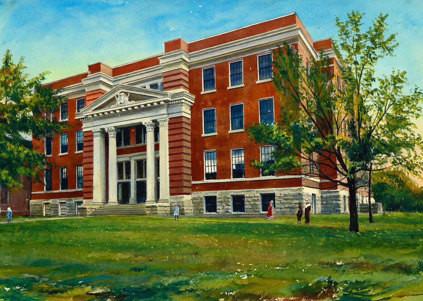 High School Building Little Rock AR Art Print (7 Sizes) - Acid Free