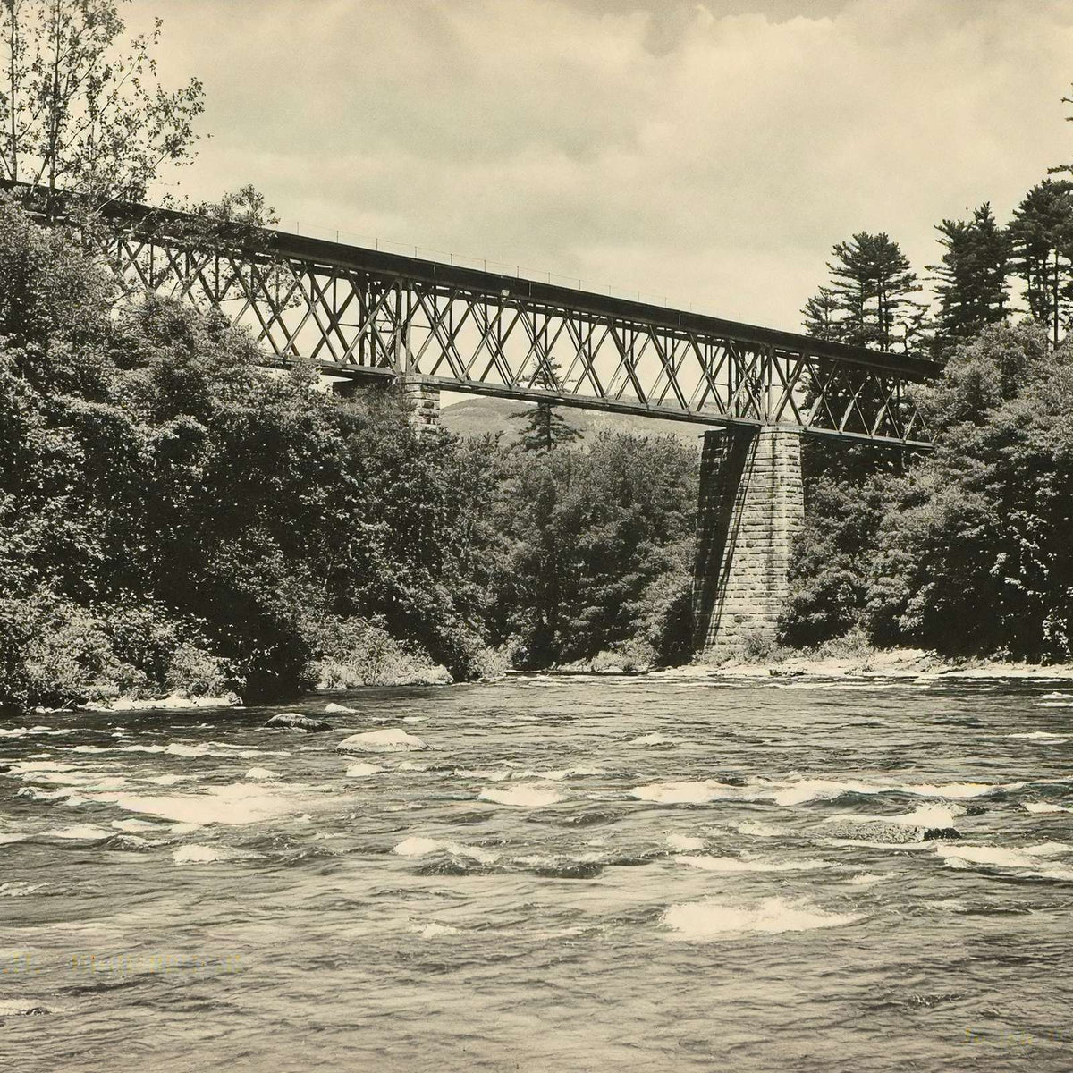 High Bridge Claremont NH in 1905 Vintage Print (7 Sizes) - Retouched