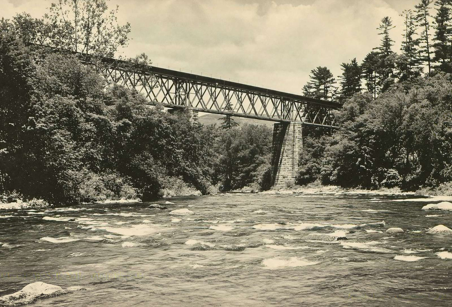 High Bridge Claremont NH in 1905 Vintage Print (7 Sizes) - Retouched