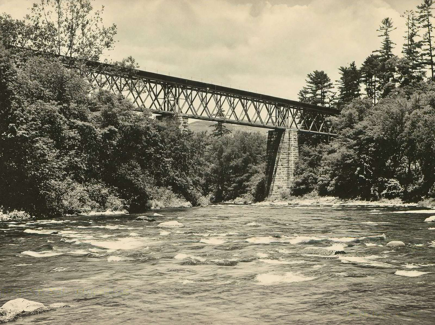 High Bridge Claremont NH in 1905 Vintage Print (7 Sizes) - Retouched