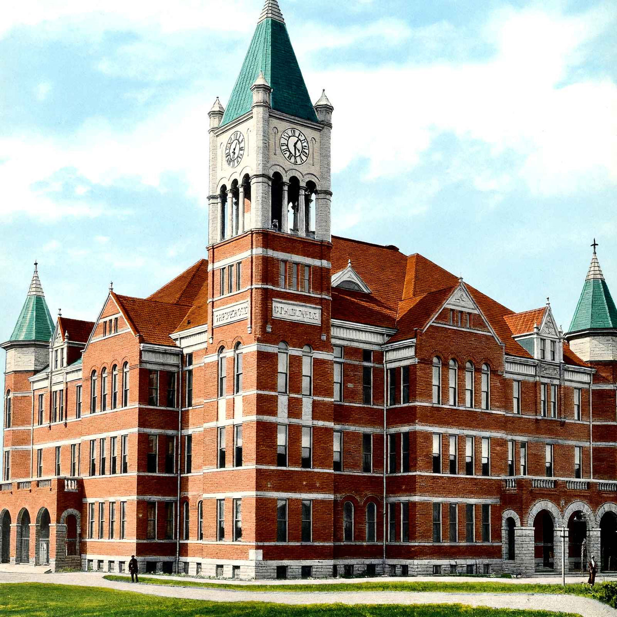 High School Shreveport LA in 1906 Vintage Print (7 Sizes) - Retouched