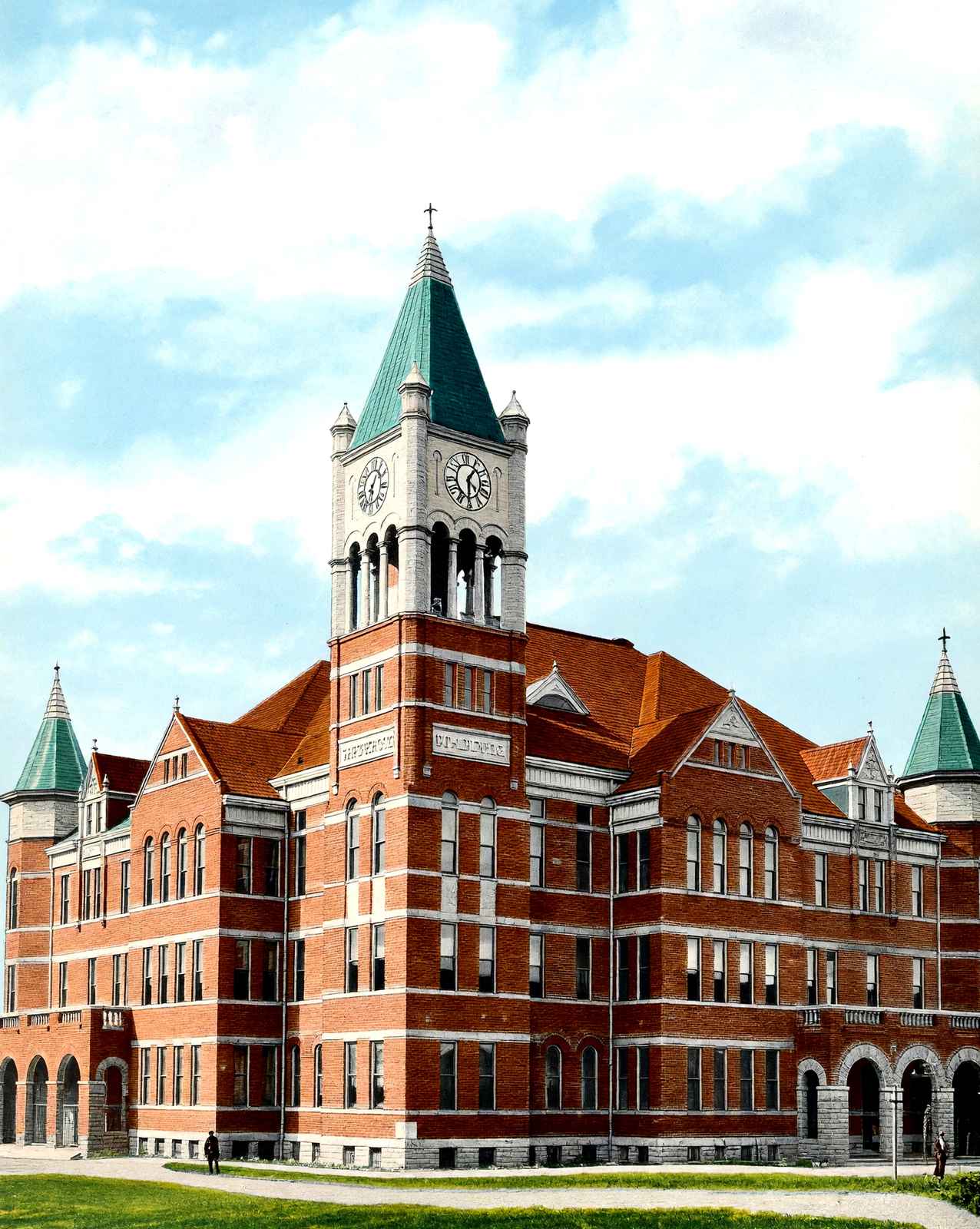 High School in Shreveport in 1906 vintage print