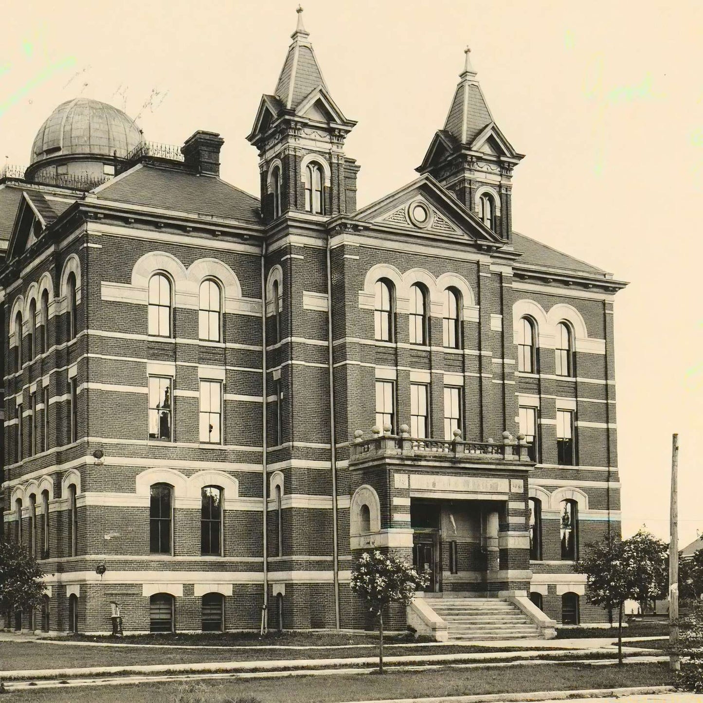 High School Houston in 1906 Vintage Print (7 Sizes) - Restored