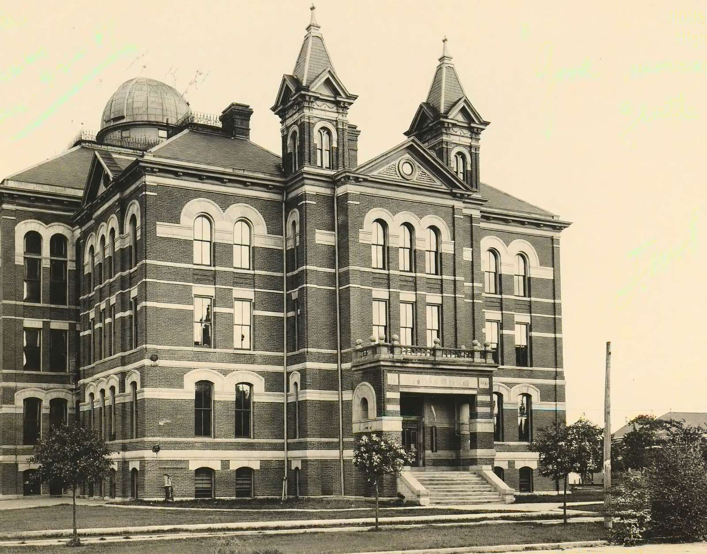 High School Houston in 1906 Vintage Print (7 Sizes) - Restored