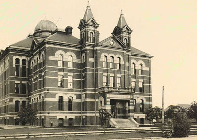 High School Houston in 1906 Vintage Print (7 Sizes) - Restored