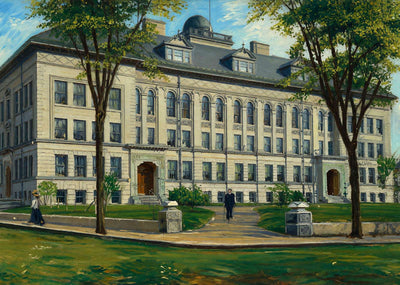 High School Manchester NH in 1907 Art Print (7 Sizes) - Restored
