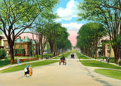 Hillhouse Avenue New Haven in 1904 Vintage Print (7 Sizes) - Reproduction