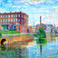 Second Level Canal, Holyoke, Massachusetts in 1908 Art Print (7 Sizes)