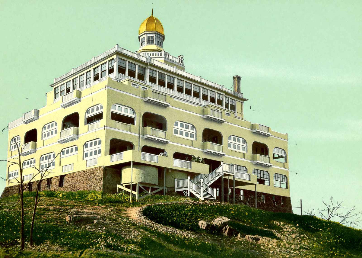 Summit House Mount Tom, Holyoke, Massachusetts in 1908 Vintage Print (7 Sizes)
