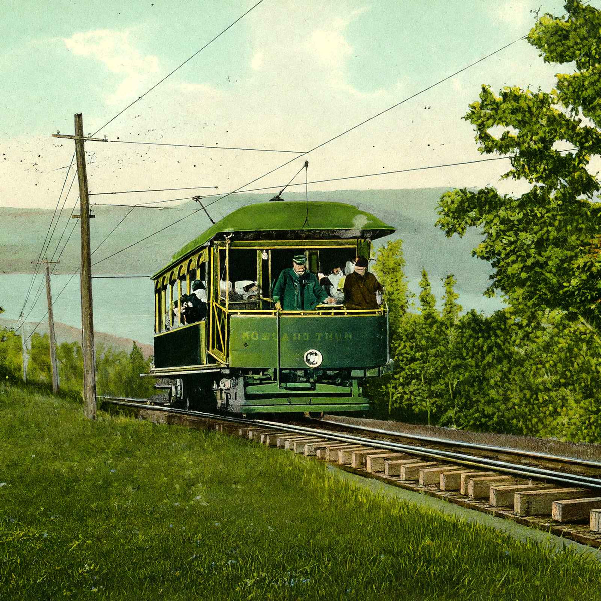 Railroad on Mount Tom, Holyoke, Massachusetts in 1908 Vintage Print (7 Sizes)