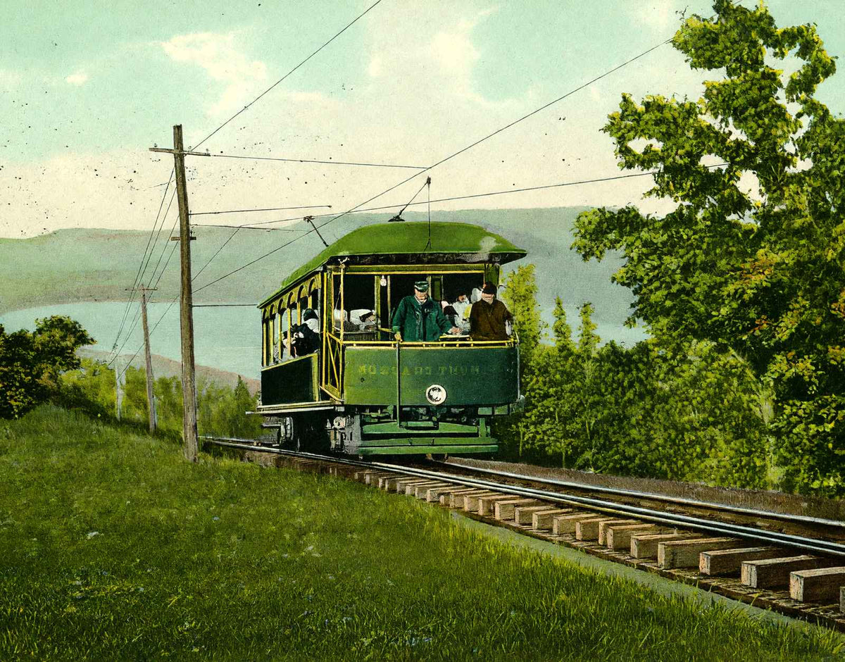 Railroad on Mount Tom, Holyoke, Massachusetts in 1908 Vintage Print (7 Sizes)