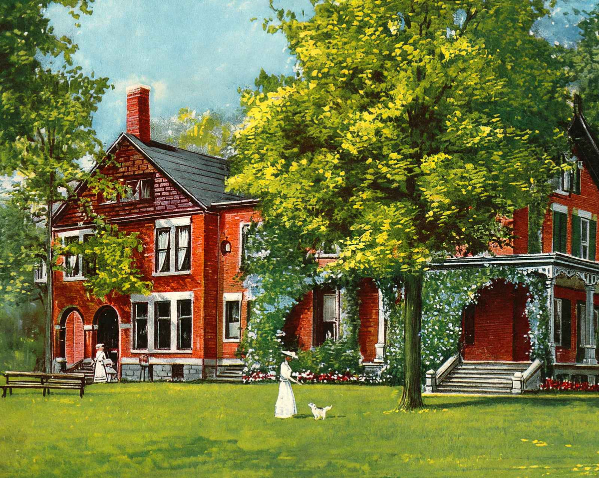 Rutherford B. Hayes Home in Fremont vintage print
