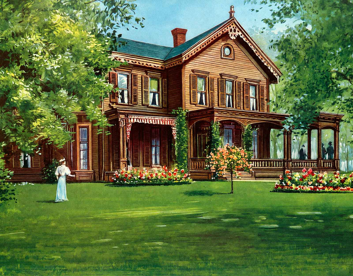 McKinley Home Canton Ohio Vintage Print (7 Sizes) - Reproduction