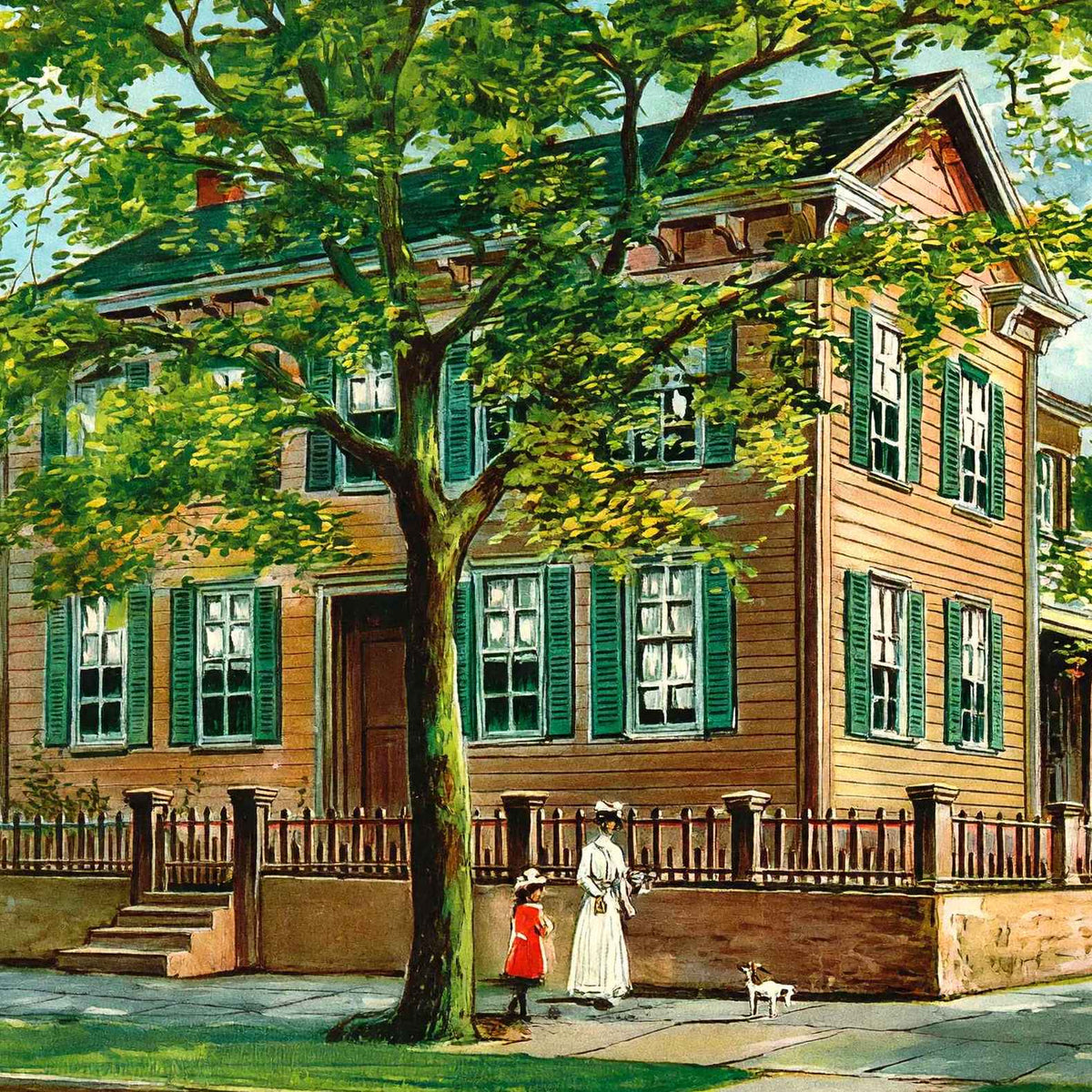 Abraham Lincoln Home Springfield Illinois Vintage Print (7 Sizes)