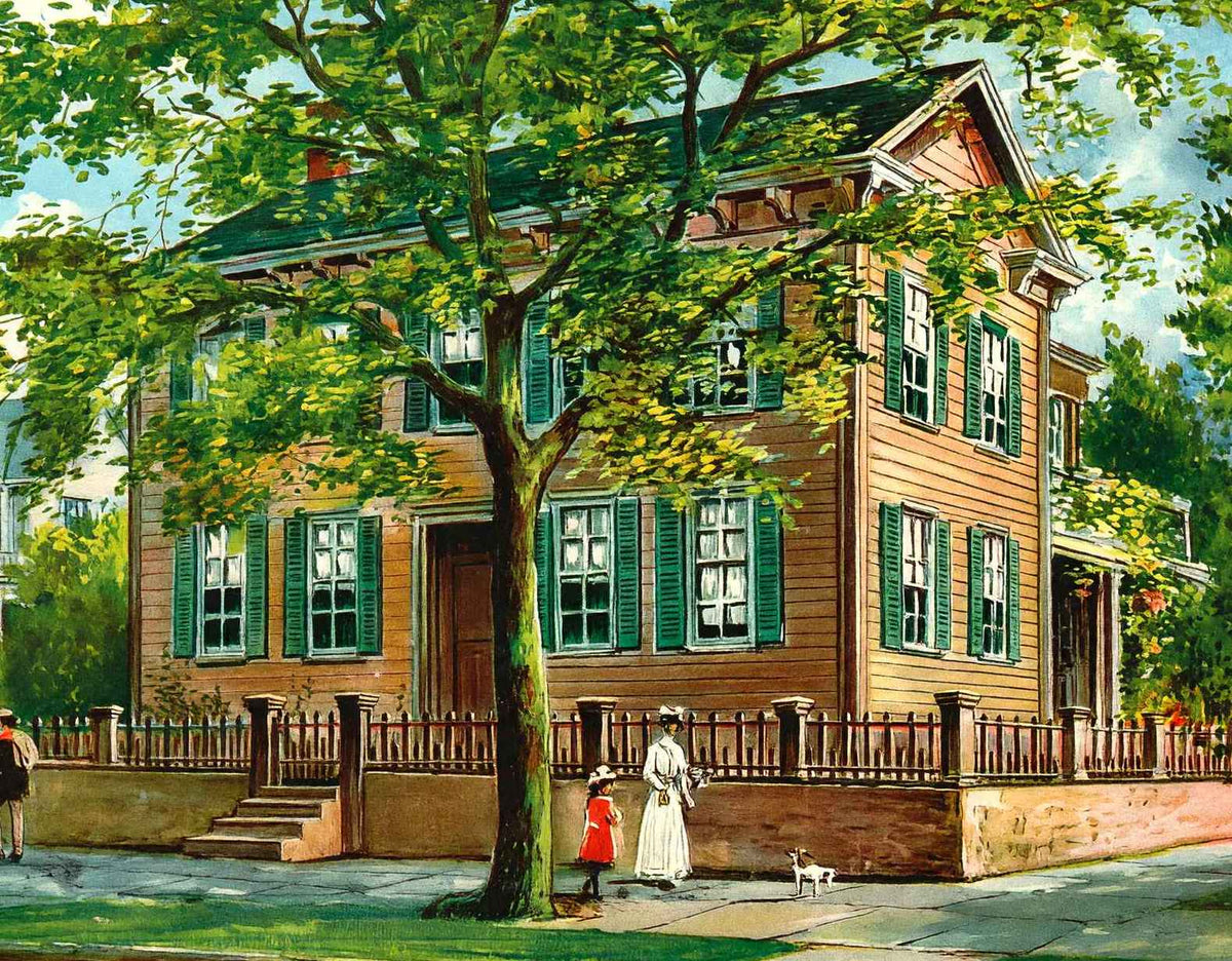 Abraham Lincoln Home Springfield Illinois Vintage Print (7 Sizes)