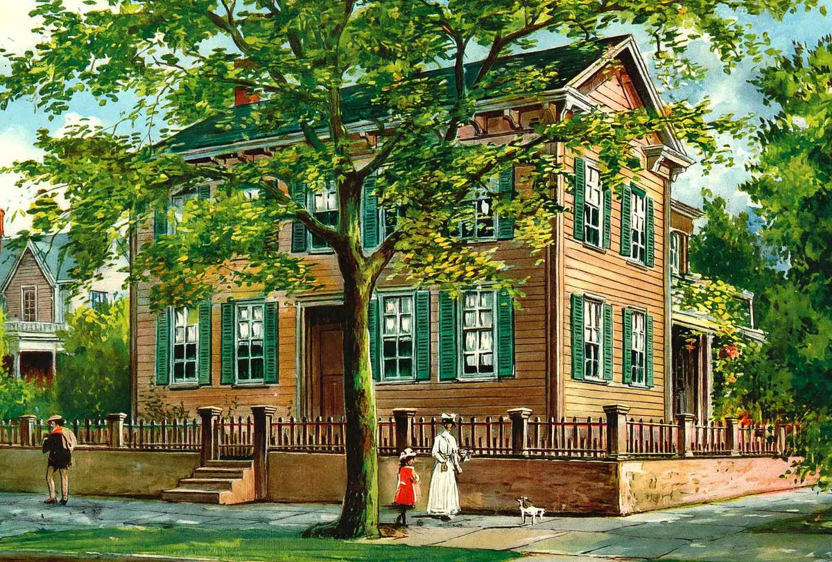 Abraham Lincoln Home Springfield Illinois Vintage Print (7 Sizes)