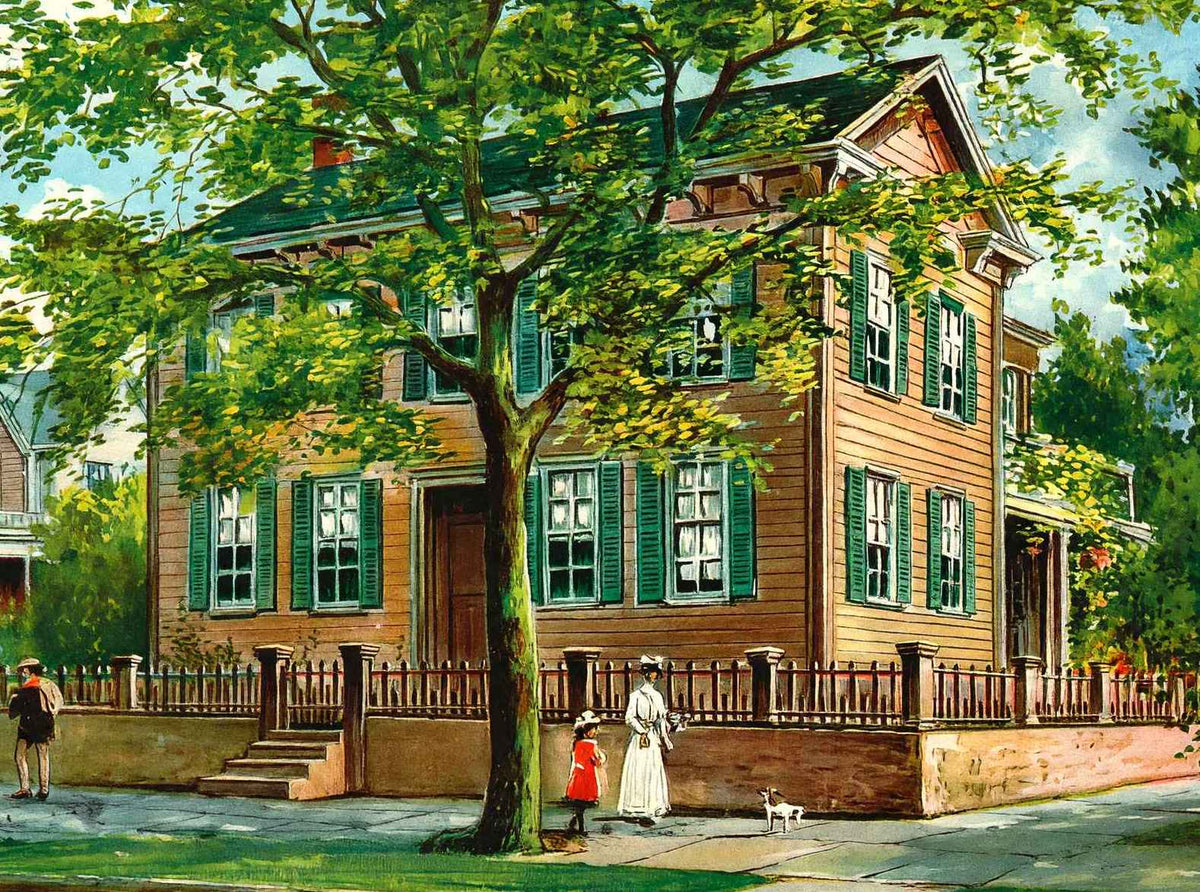 Abraham Lincoln Home Springfield Illinois Vintage Print (7 Sizes)