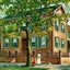 Abraham Lincoln Home in Springfield vintage print