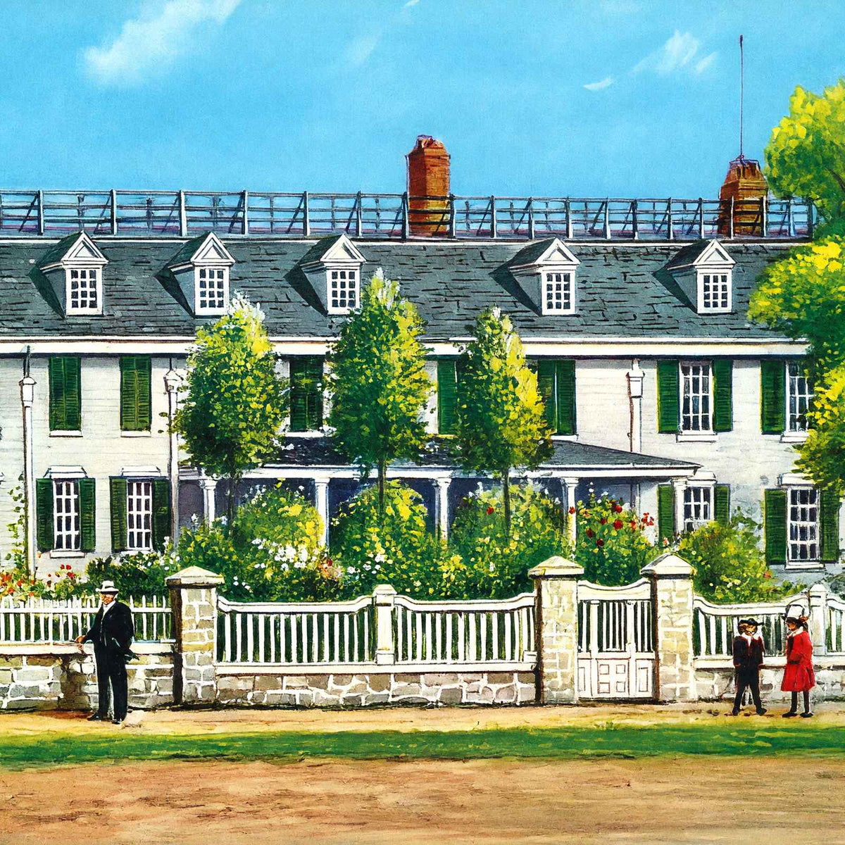 Home of John Quincy Adams Quincy MA Vintage Print (7 Sizes) - Restored