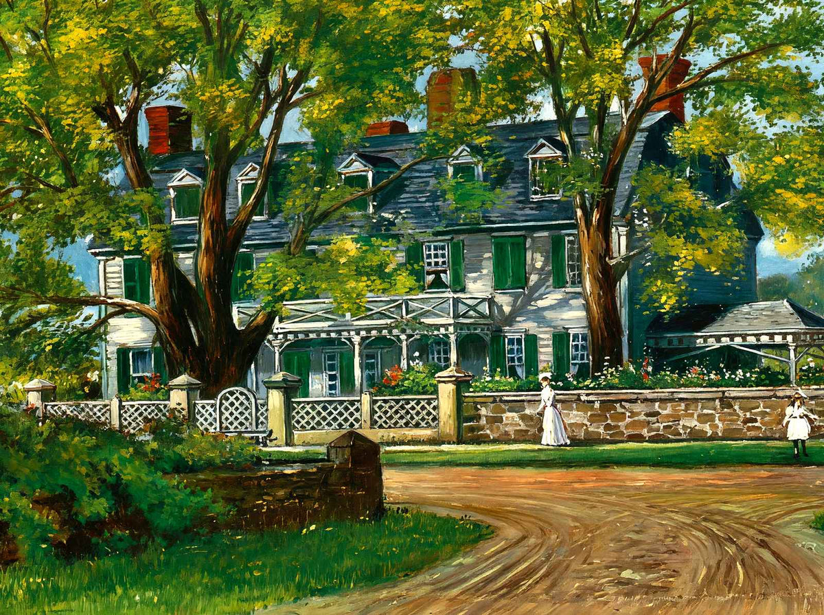 Home of John Quincy Adams in Quincy MA Painting Print (7 Sizes) - Shipped Flat