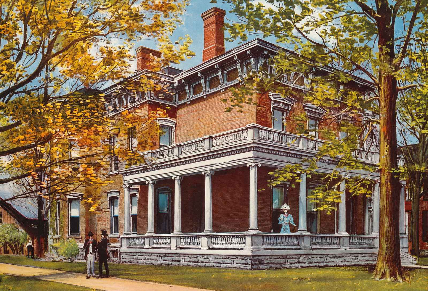 Home of Benjamin Harrison in Indianapolis Vintage Print (7 Sizes) - Restored