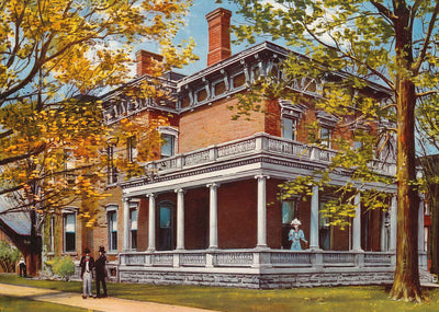 Home of Benjamin Harrison in Indianapolis Vintage Print (7 Sizes) - Restored